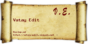 Vatay Edit névjegykártya
